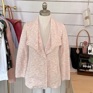 Pink Women's tweed blazer petal pink stenNY Lise Topart collab pockets